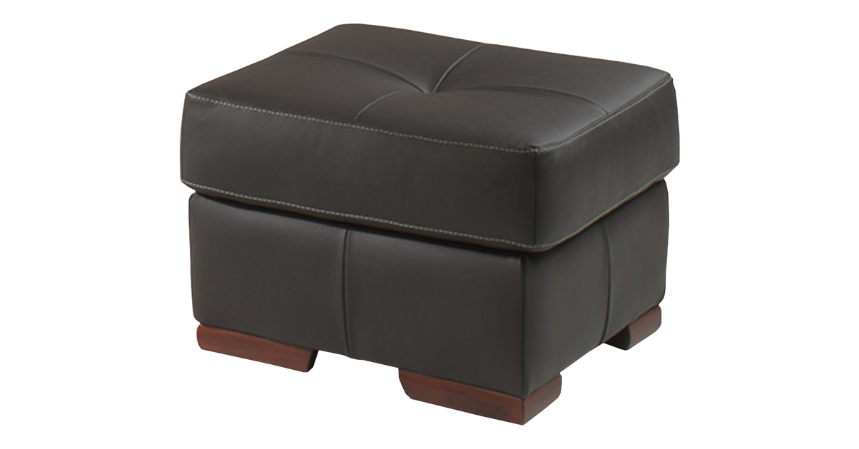 Pouf repose pied carr cuir noir STAN Fauteuil Club Pouf Cuir